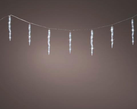 Acrylic ice icicles 12pcs cold white 60LED+gn flash (497479)