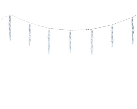 Acrylic ice icicles 12pcs cold white 60LED+gn flash (497479)