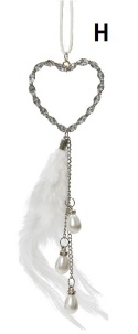"Jewelry" pendant, acrylic/feathers, pattern H (740294)-20%