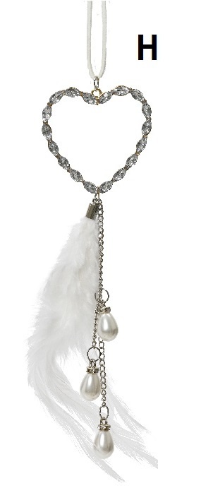 "Jewelry" pendant, acrylic/feathers, pattern H (740294)-20%