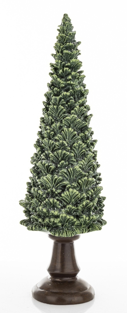 Green ceramic Christmas tree on a base, with glitter (32 cm) (172551)