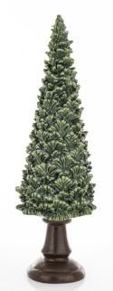 Green ceramic Christmas tree on a base, with glitter (32 cm) (172551)