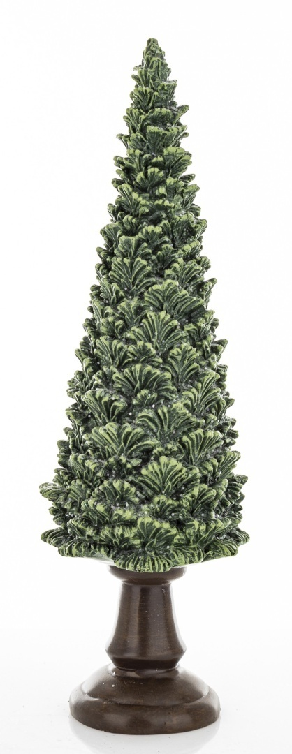 Green ceramic Christmas tree on a base, with glitter (32 cm) (172551)