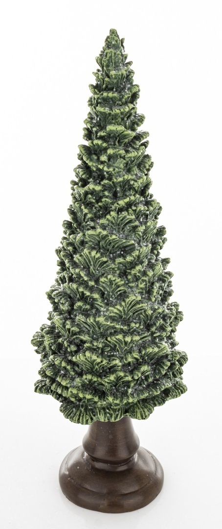 Green ceramic Christmas tree on a base, with glitter (32 cm) (172551)