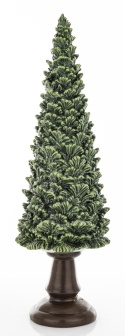 Green ceramic Christmas tree on a base, with glitter (32 cm) (172551)