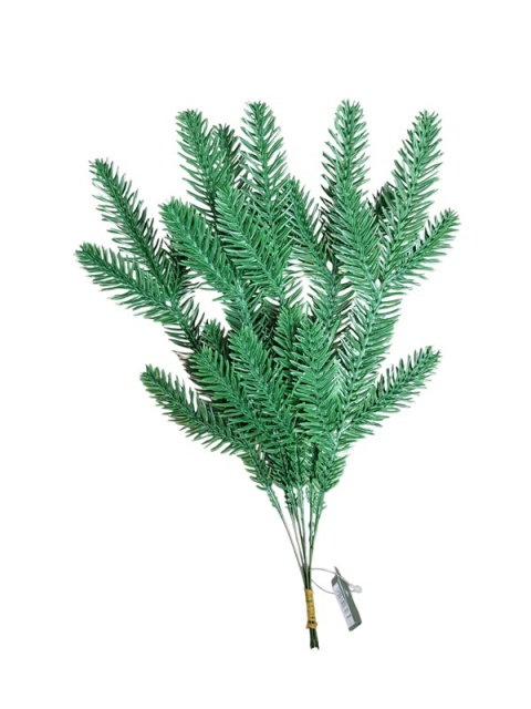 Kpl 6 gałązek zielonych PE pik-3 (CV32192) h:27x8cm