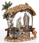 Szopka z kulą wodną LED z kolędą wirujący brokat (181293)
