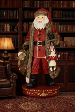 MAXI Santa Claus (168 cm) on a base with a fur-trimmed collar (531070)