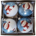 Bombki 100 dekorowane ornament op.4szt.: ZIMOWE FIGLE