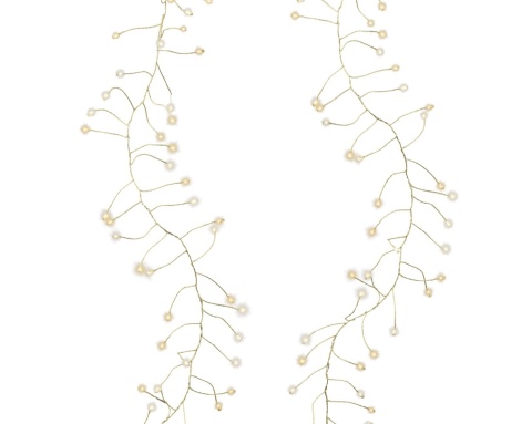 960-LED garland, gold wire, warm white/amber, 8 functions, 12m, timer (496709), indoor/outdoor