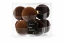 Set of 10 glass baubles, 6 cm diameter, velvet finish, mixed brown shades (062275)