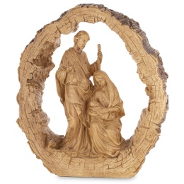 Św. Rodzina w plastrze drzewa poliresing (147016)