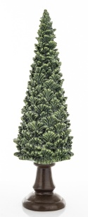 Green ceramic Christmas tree on a base, with glitter (32 cm) (172551)
