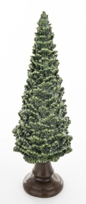 Green ceramic Christmas tree on a base, with glitter (32 cm) (172551)