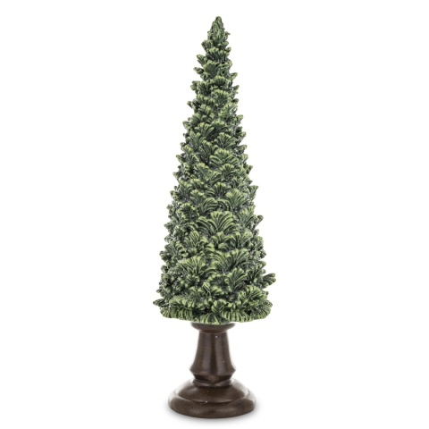 Green ceramic Christmas tree on a base, with glitter (32 cm) (172551)