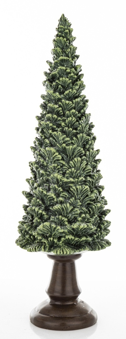 Green ceramic Christmas tree on a base, with glitter (32 cm) (172551)