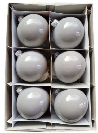 Bombki 80 szare opalizowane op.6szt.