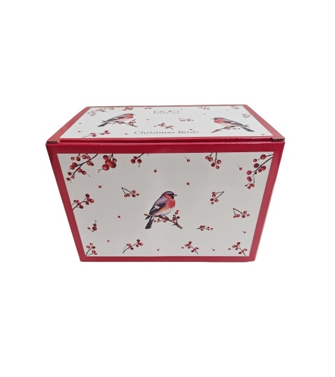 Kubek porcelana 460ml z metalowym zaparzaczem Christmas Birds ozdobne pudełko