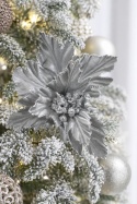 Christmas star, gray velvet with glitter (CV20265-2)