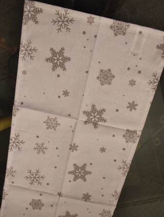Bieżnik 30*120cm bawełniany biały ze śnieżynką (SJ2-312) -40%
