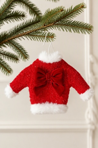 Burgundy wool sweater-style hanging decoration (548193)(A)