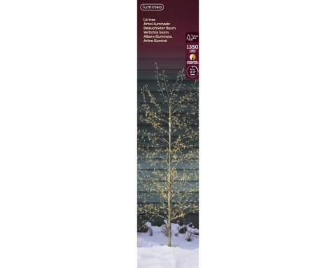 180 cm snow-dusted larch tree, 600 warm-white LEDs, timer (491596)