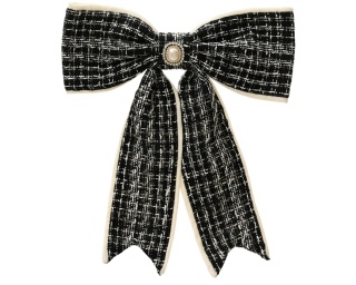 Beige faux-fur bow (512149) with decorative spray and bells