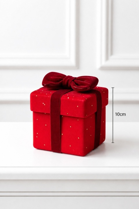 Small red velvet gift box with a bow (547314)