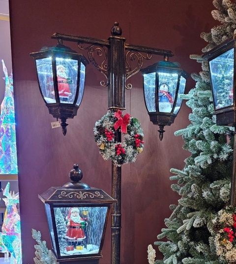 Double-arm street lamp, 180 cm, 60 LEDs, swirling snow (489732)