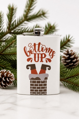 Bottoms Up Metal Hip Flask 270ml (558906)