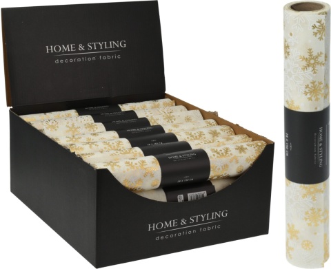 Decorative material ecru gold snowflakes (516628;520481)