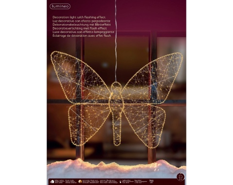 Motyl ażurowy 700LED ciepłe flesz wew/zew timer (490655)