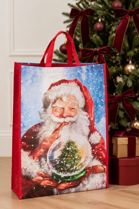 XXL Christmas bag - Santa with snow globe (540966)