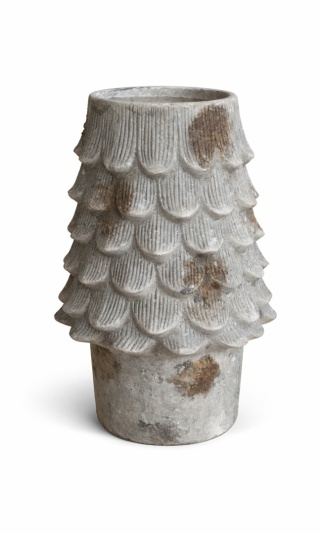 Medium "natural" ceramic vase with a pine cone motif (KP0108)