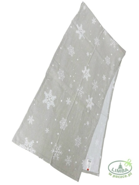 Bieżnik 30*120cm bawełn. beżowy ze śnieżynką (SJ2-312) -40%