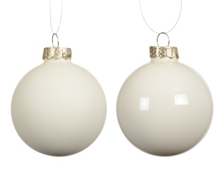 Bombki szklane fi 8cm białe mix opal/mat op.6szt (145746)