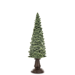 Green ceramic Christmas tree with glitter on a base (172550)