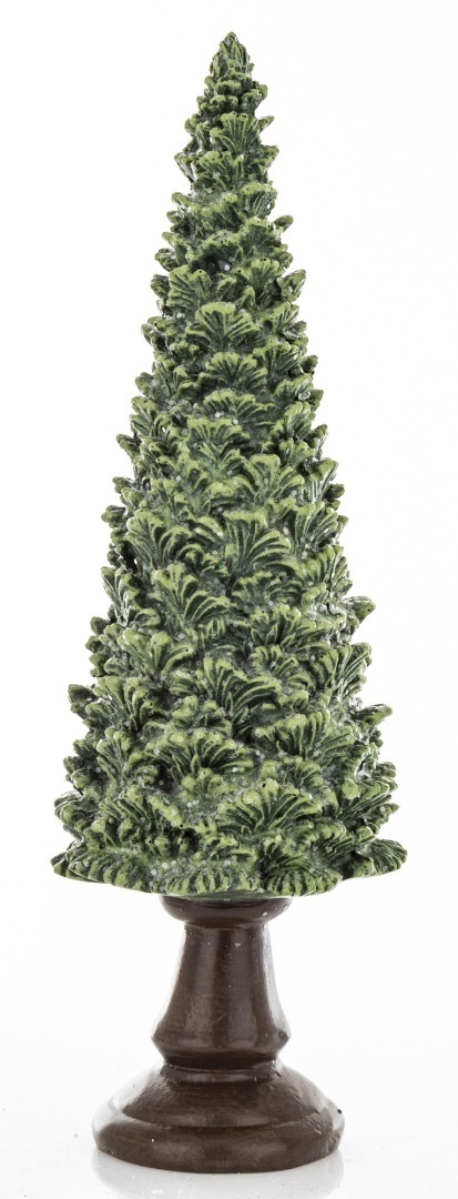Choinka ceramiczna 23cm na podstawie zielona z brokatem (172550)