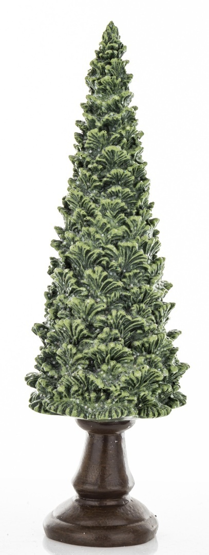 Choinka ceramiczna 23cm na podstawie zielona z brokatem (172550)