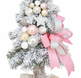 Choinka na kołeczku dekorowana śnieżona 50cm FELICITA (CHK-D-SG-50-FE)