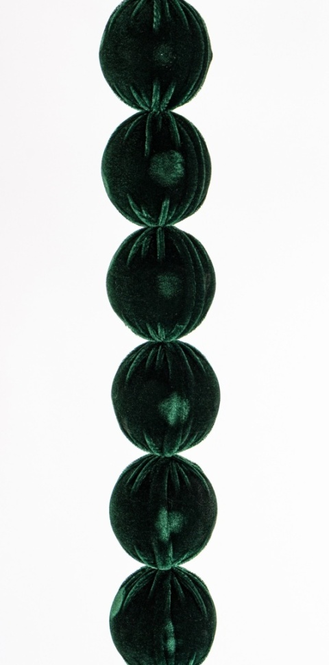 Girlanda z bombek 6cm butelkowa zieleń welur (186223)
