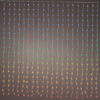 Kurtyna RGB 400LED 190x190cm z efektami kolorowa (490817) pilot timer wew/zew