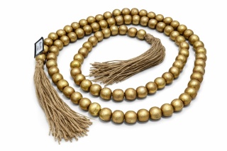 Matte gold wooden beads, length 180 cm (IB0056)