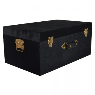 Kufer welurowy czarny średni h:22*46*29cm (16198)-20%