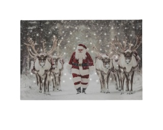 LED Picture: Santa with Reindeer (481334)