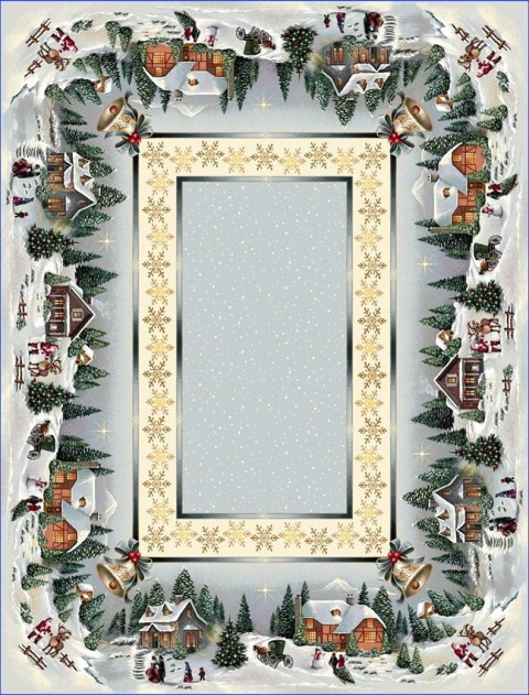 Obrus gobelinowy 140x280cm Świąteczne miasteczko (SW247)