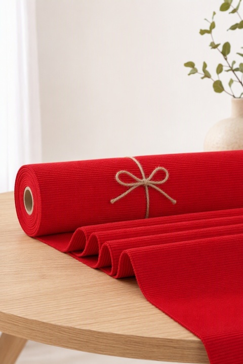 Red striped flexible decorative material (520501)