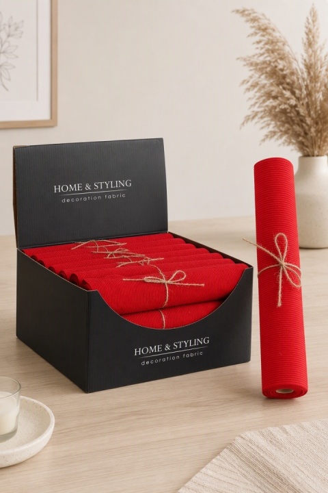 Red striped flexible decorative material (520501)