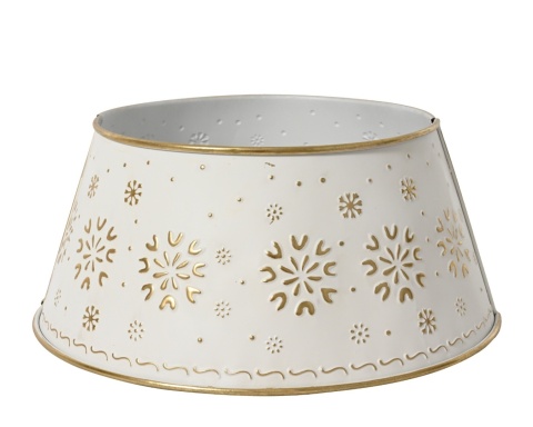 Osłona metalowa na stojak do choinki 2,4m biało złota (685424)