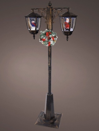 Double-arm street lamp, 180 cm, 60 LEDs, swirling snow (489732)